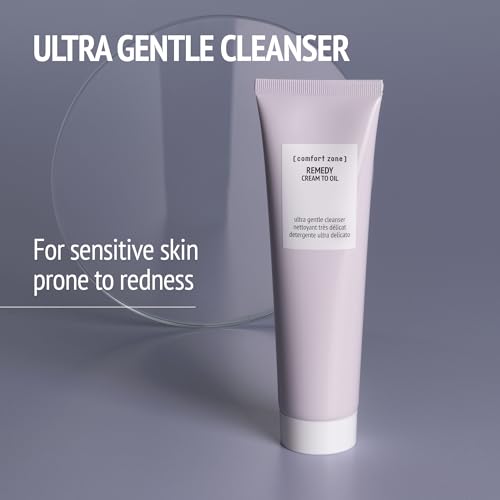 [ comfort zone ] Remedy Cream To Oil Cleanser, Soothing Nourishing Face Wash, Ultra Gentle, Fragrance Free, Marula Oil, Clean Beauty, Made in Italy, Sensitive & Redness Prone Skin, 5.07 Fl Oz