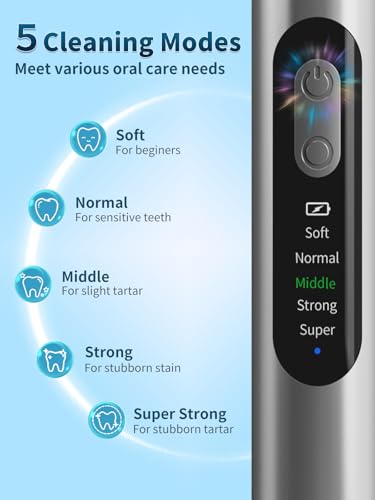 Electric Teeth Plaque Remover Kit with LED Light & 5 Modes - Tartar & Dental Cleaning Tool