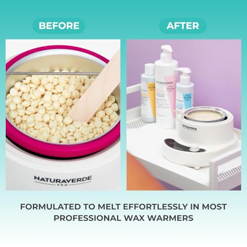 NaturaverdePro Karite Flex Hard Wax Beads, Body and Facial Hair Removal, Brazilian Bikini Wax for Women with Hydrating Shea Butter and Vitamin E - 2.2 lbs
