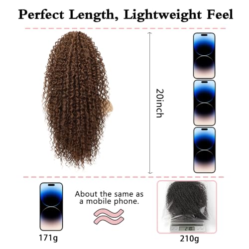 Curly Ponytail Extension 20 Inch Clip-In Hair Extensions for Women - Instant Volume & Natural Bounce