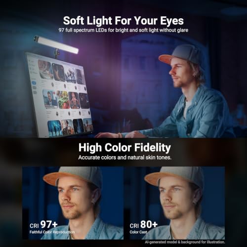 NEEWER Dual Sided RGB LED Desk Light with Smart Control and Voice Activation