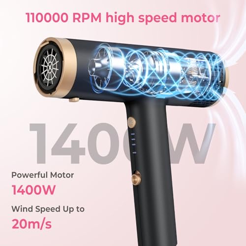 3-in-1 Hair Dryer & Curling Styler with Auto Wrap Airflow - 2000W Ionic Travel Blow Dryer