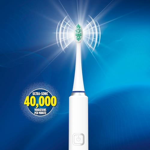 Ontel Miracle Smile Electric Toothbrush 40,000 VPM, 5 Modes, 6 Bristle Heads, USB Dock, Travel Case