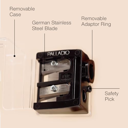 3 Pack Cosmetic Pencil Sharpener with Cover – Stainless Steel Blades for Lip, Eyeliner & Brow Pencils