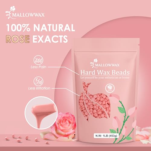 Hard Wax Beads 2-Pack, 1lb lavender wax beads + 1lb Rose pink wax for hair removal