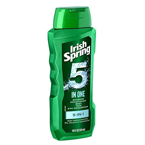 Irish Spring 5-in-1 Men’s Body Wash & Shampoo Set, 4 x 20 oz - All-in-One Personal Care