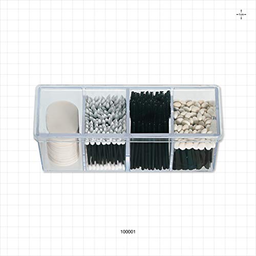 4-Compartment Makeup Organizer with Clear Lid - Bathroom & Vanity Storage