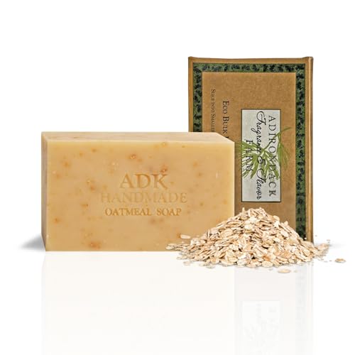 Adirondack Fragrance & Flavor Farm ADK Natural Oatmeal Soap Bar 16 oz., Handmade Vegan Olive Oil Body Soap for Dry and Sensitive Skin, Moisturising for Men, Women & Babies, Produced in the USA