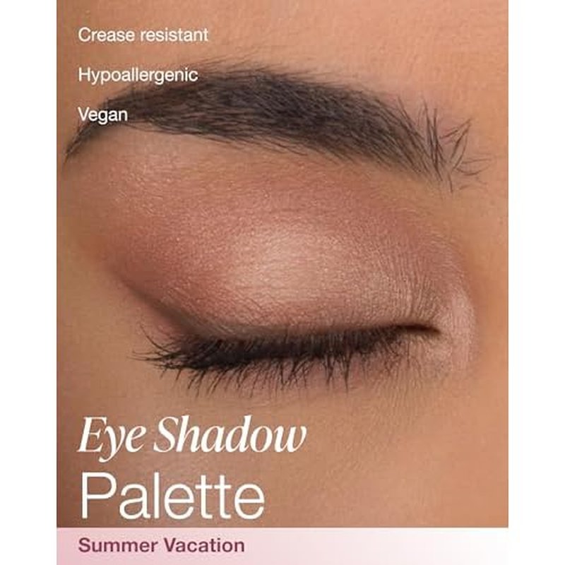 Mineral Fusion Eyeshadow Palette | Vegan Eye Makeup with Matte, Satin, and Shimmer Finishes | Natural, Lightweight Formula (Summer Vacation)
