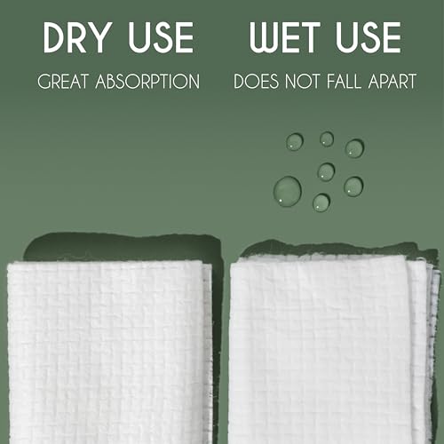 Whistle Wellness¢ç Disposable Face Towel 10"¡¿12", Resealable Box, Biobased Plant Based Ultra Soft, Thickness Face Towelettes XL, Makeup Remover Dry Wipes for Sensitive Skin, 50 Count (1 Pack)