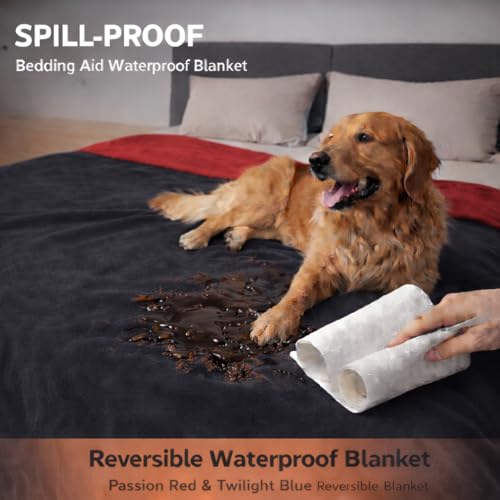 Velvet Red Queen Waterproof Blanket – Stain-Proof Spill-Proof Flannel Bed & Couch Protector