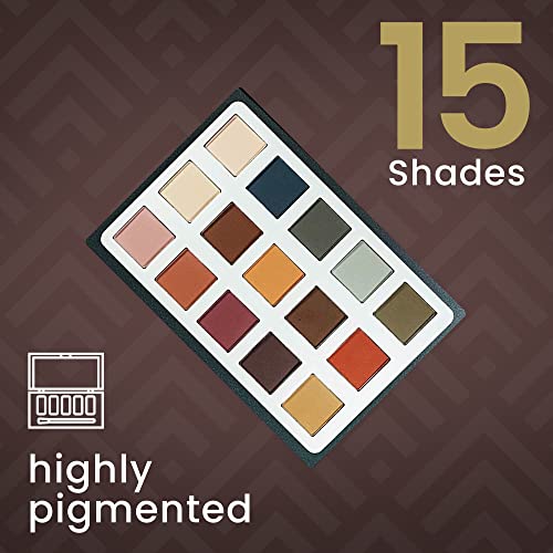 Ccolor Cosmetics - Savanna, 15-Color Eyeshadow Palette, Highly Pigmented, Long-Wearing, Easy-to-Blend, Warm Neutrals & Brown Mattes Eye Shadow, Professionally Formulated Eye Makeup