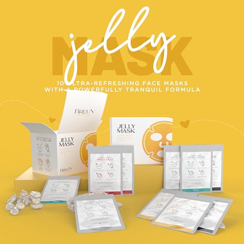 BRÜUN Peel-Off Jelly Face Mask Set with 5 Treatments - Black Gold, Red Gold, White Gold, 24k Gold & Hyaluronic Acid