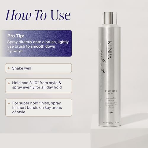 Kenra Professional Platinum Finishing Spray 26 - 10 Oz, Max Hold, Humidity-Resistant, High Shine - VOC 50%