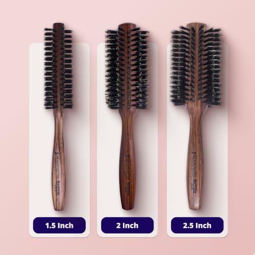 SPORNETTE 2 Inch Deville Boar Bristle Round Hair Brush for Blow Drying & Styling