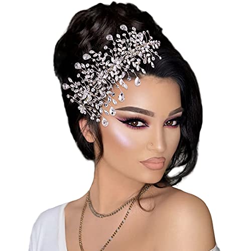 Silver Rhinestone Hair Comb Accessory for Weddings and Special Occasions