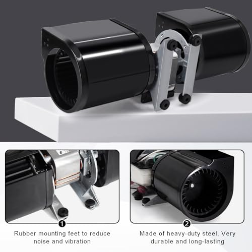 Fireplace Blower Fan Kit for Heat N Glo, Quadra-Fire, Heatilator - Includes Thermostat & Variable Speed Control