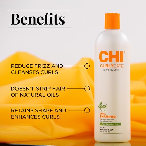 CHI CurlyCare Hydrating Curl Shampoo 25 Fl Oz - Detangles & Reduces Frizz