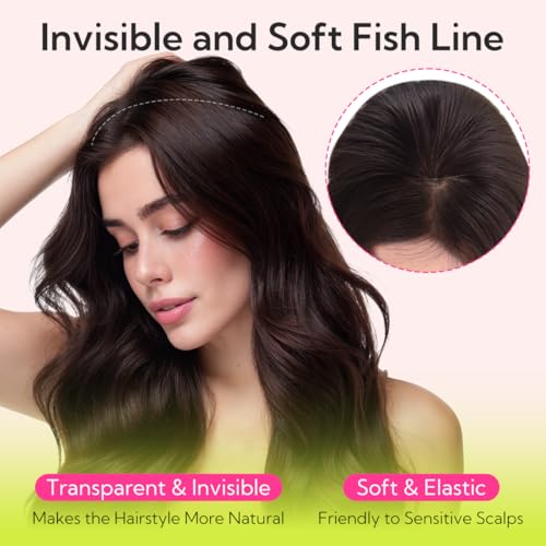 Hotbanana Invisible Wire Hair Extensions - 12 Inch 70g Chocolate Brown & Caramel Balayage