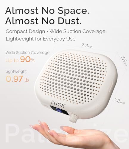 Rechargeable Nail Dust Collector - Compact, 10-Speed Turbo Fan, LED Display, Strong Suction - Stardust Beige