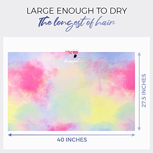 Watercolor Microfiber Hair Towel Wrap for Women – Large Fast Drying Curl & Straight Hair Variant 1
