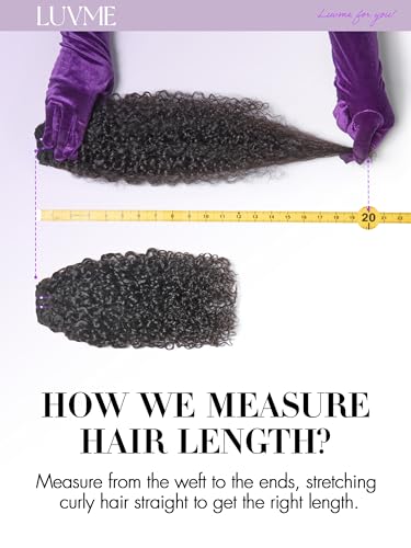 LUVME Burmese Curly Human Hair Bundles 20 Inch Virgin Natural Black Hair Extension
