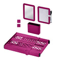 LockerMate Adjust-A-Shelf 6-Piece Locker Accessories Set, Extends to Fit Your Locker, Includes Storage Drawer, Mirror, Whiteboard, Storage Cup, Pink (50924KIT-FCH)