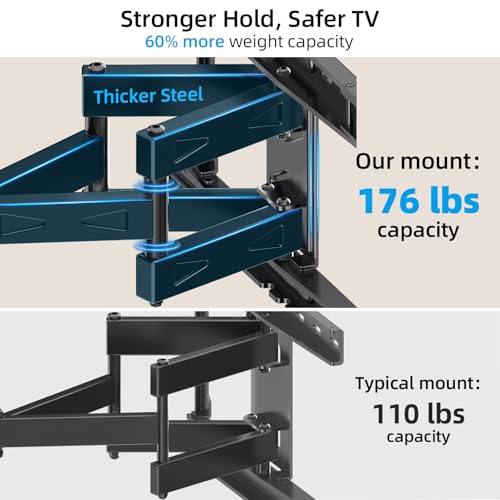 HOME VISION Full-Motion TV Wall Mount for 37-90 Inch TVs, Fits 24" Studs, Model 6603