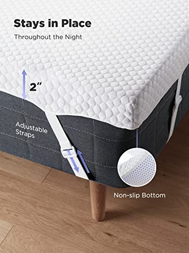 PERLECARE Twin 2 Inch Gel Memory Foam Mattress Topper with Cover – Breathable & Non-Slip