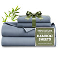 King Size Bamboo Rayon Sheet Set - Bluish Grey, Deep Pocket, Cooling & Soft
