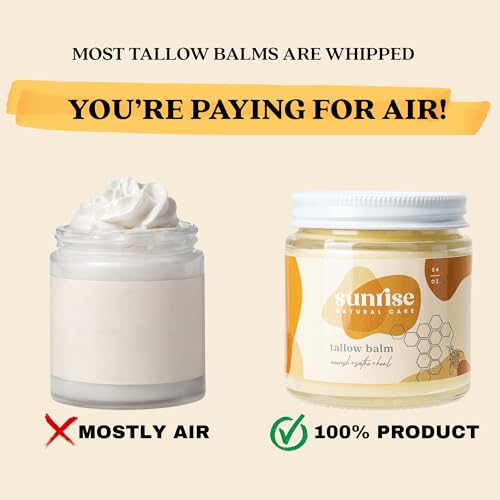Unscented Grass Fed Beef Tallow & Honey Body & Face Moisturizer - 4 oz - Raw