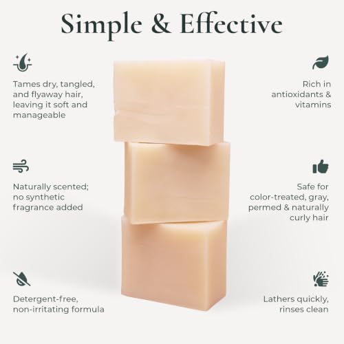J.R.LIGGETT'S 3-Pack All-Natural Shampoo Bars with Coconut & Argan Oil – Gentle, Vegan Hair Care