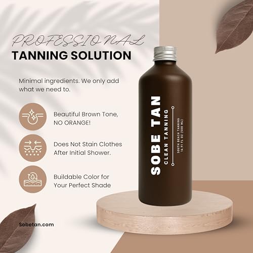 Professional Spray Tan Solution 14% DHA ? Rapid Brown Base, 500ml Aluminum Bottle ? Universal Tone for All Skin Types ? For Professional Spray Tan Artists ONLY