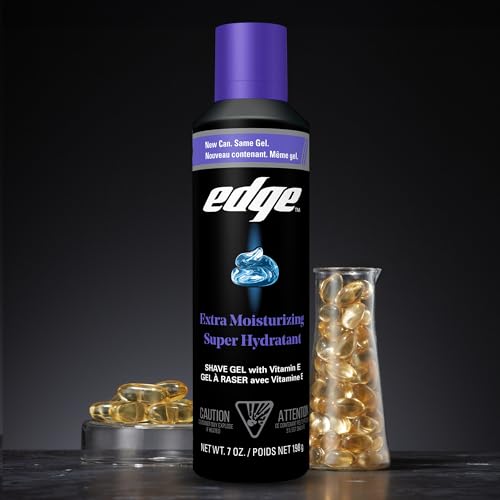 Edge Extra Moisturizing Shaving Gel for Men with Vitamin E, 7 oz (6 Pack)