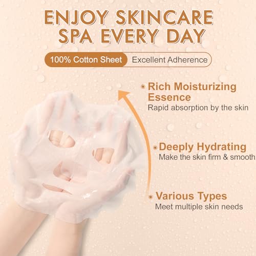 C-56 Pack Facial Masks - Hydrating Sheet Masks for Women Skincare Gift Set