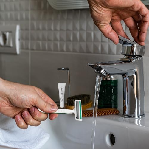 Bulk 50 Pack Disposable Razors with Shaving Cream - Travel & Hotel Kit