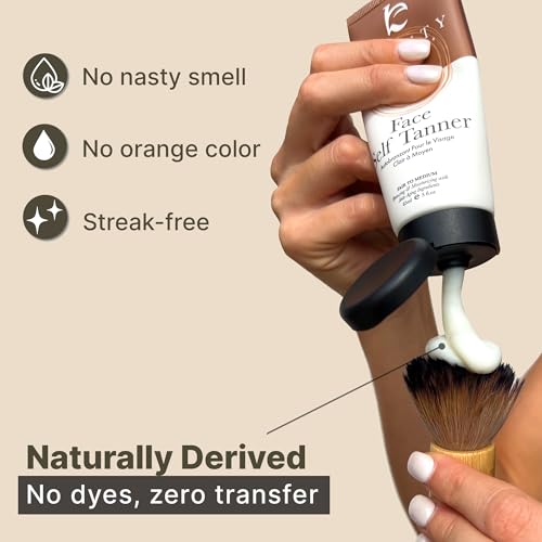Face Tanner - USA Made with Natural & Organic Ingredients, Gradual Facial Self Tanner Lotion for Natural-Looking Fake Tan & Streak-Free Natural Glow