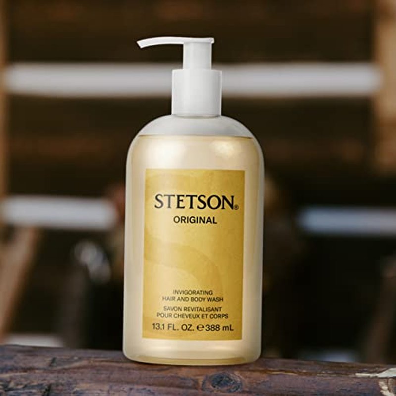 Coty Scent Beauty Stetson Original Invigorating Hair and Body Wash - Earthy, Woody, Casual and Masculine Aroma with Fragrance Notes of Citrus, Patchouli, and Tonka Bean - 13.1 Fl Oz