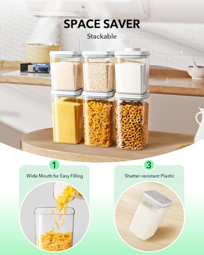 Ankou 4L & 2.65L Food Storage Container Set, Airtight Plastic Canisters with Lids & Scoops