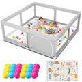 Besuhot Baby Playpen with Mat and Ocean Balls 50x50 Inch, Safe Indoor Outdoor Toddler Play Yard