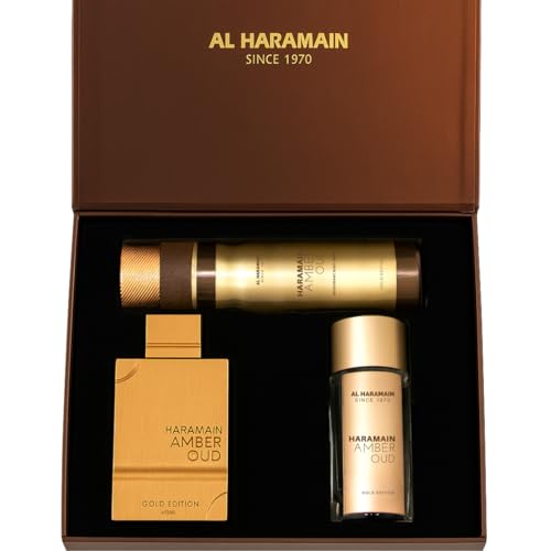 Unisex Woody Musk Body Spray & Perfume Gift Set - Amber Oud Gold Edition