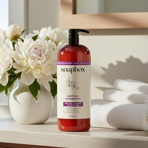 Biotin & Superfruit Shampoo & Conditioner Set for Volume - 1L - Soapbox
