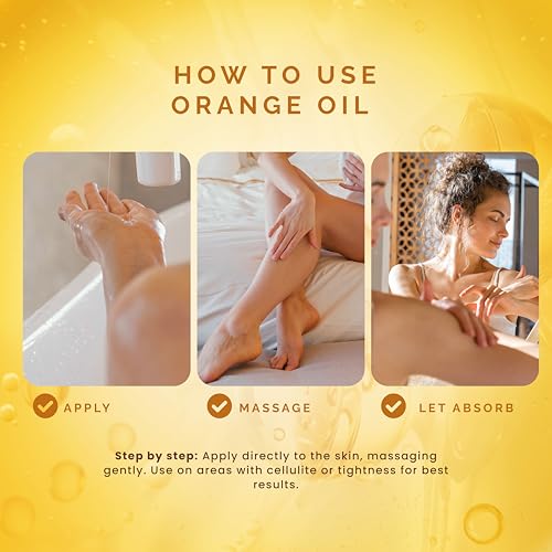 Pili Natural Orange Oil - Skin Tonic and Moisturizing Body Oil - Massage Oil. Prevents Cellulite, Stretch Marks, Firms & Tightens Skin. 8.4 fl oz.