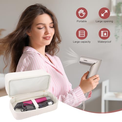 Travel Case Compatible with Dyson Airwrap id, Double-Layer Carrying Case Compatible with Dyson Airwrap Styler and Attachments, Portable Storage Bag for Shark Flexstyle/Flexfusion
