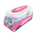 BRISA VW Collection - Volkswagen Neoprene Universal Makeup Cosmetics Toiletry Travel Pharmacy Bag in T1 Bus Design (Pink/Large) (Large (11.8 x 5.5 x 4.7 inches))