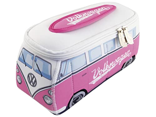 Small VW T1 Bus Camper Toiletry Bag Cosmetic Case - Pink, Water-Resistant, Travel-Friendly