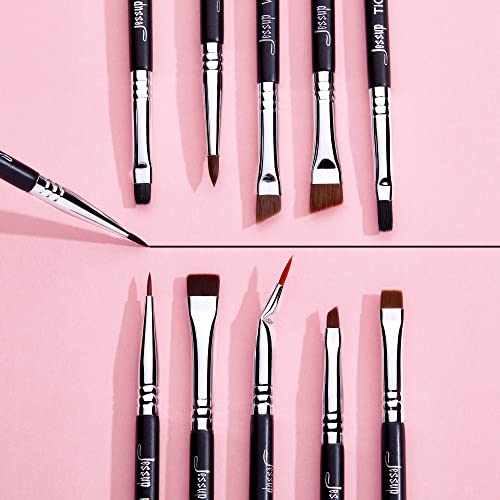 Jessup Eyeliner Brush Set 11pcs - Professional Eye Makeup Brushes, Vegan, Precise Detail for Winged & Smokey Looks - A-Eyeliner Variation