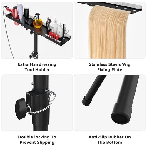 Adjustable Stainless Steel Hair Extension & Wigs Rack Salon Organizer