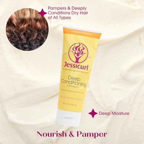 Jessicurl Deep Conditioning Treatment No Fragrance 8 Fl Oz Pack of 2 for Dry Damaged Hair