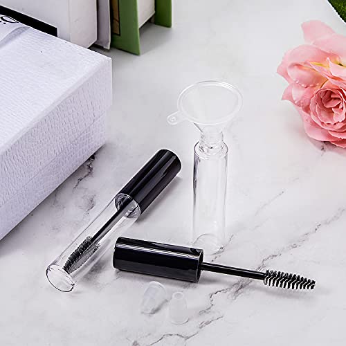 Black 40 Pcs 10ml Empty Mascara Tubes with Wand and Accessories
